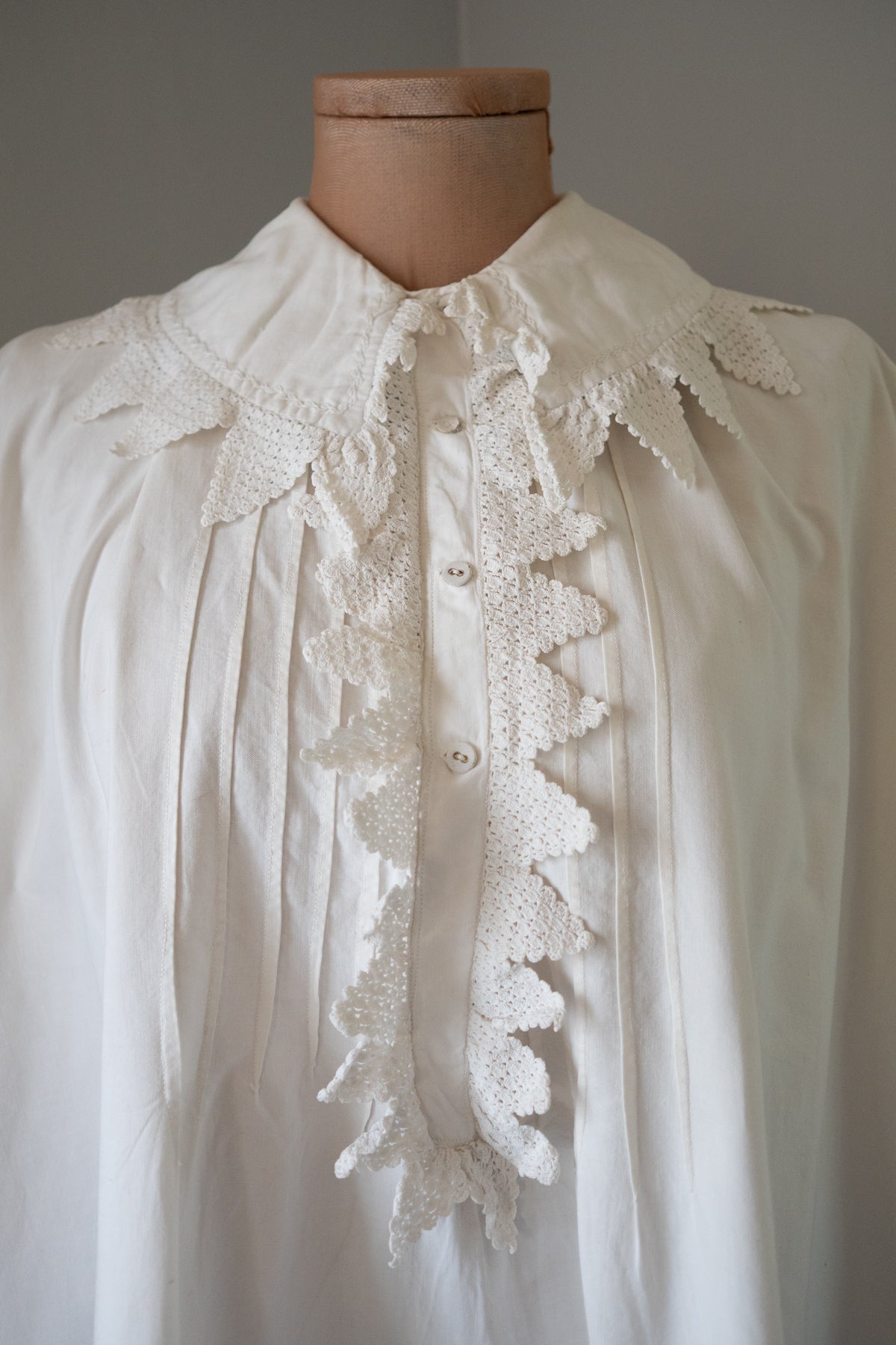 Antique 19th Century White Heavy Cotton Night Shirt