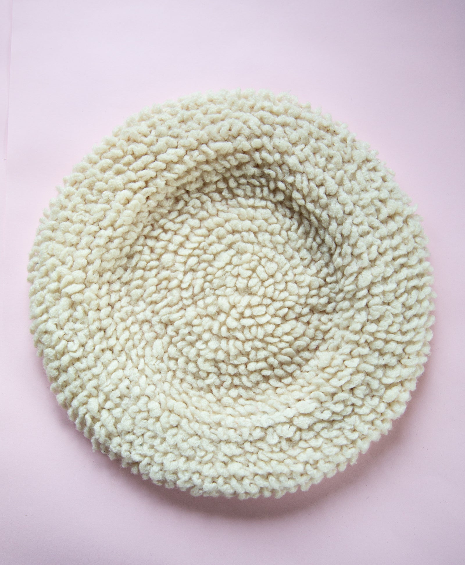vintage 1950s hand knitted cream beret by jaeger