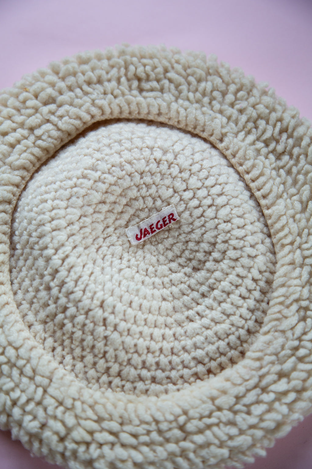 Vintage 1950s Cream Wool Jaeger Beret