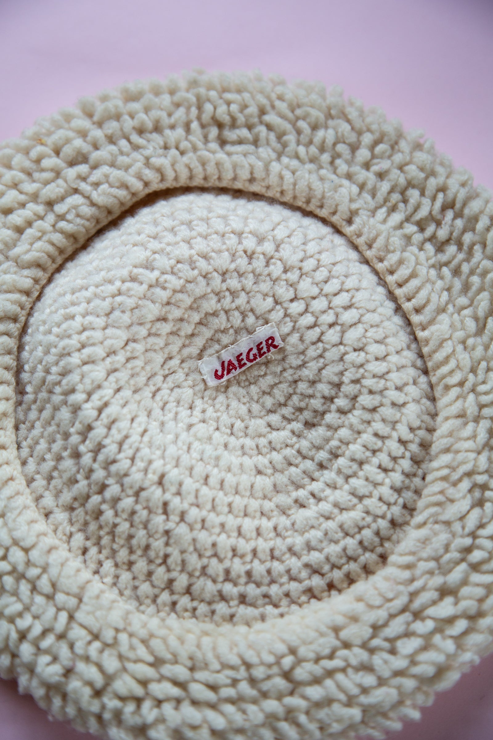 Vintage 1950s Cream Wool Jaeger Beret