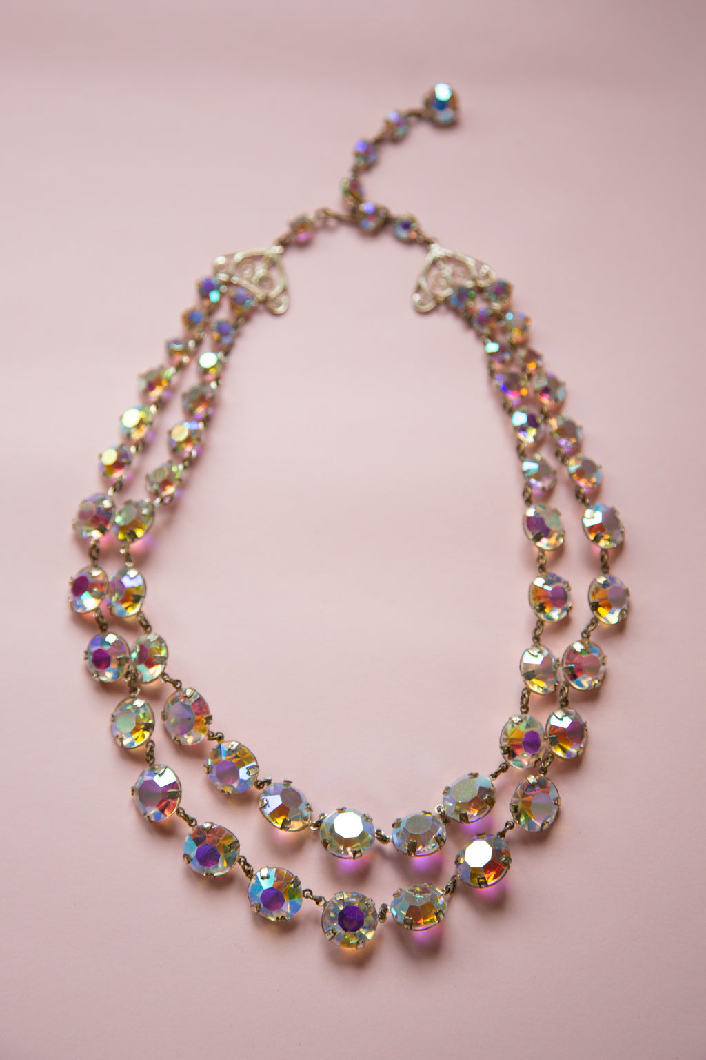 Vintage 1960s Pink Aurora Riviere Necklace