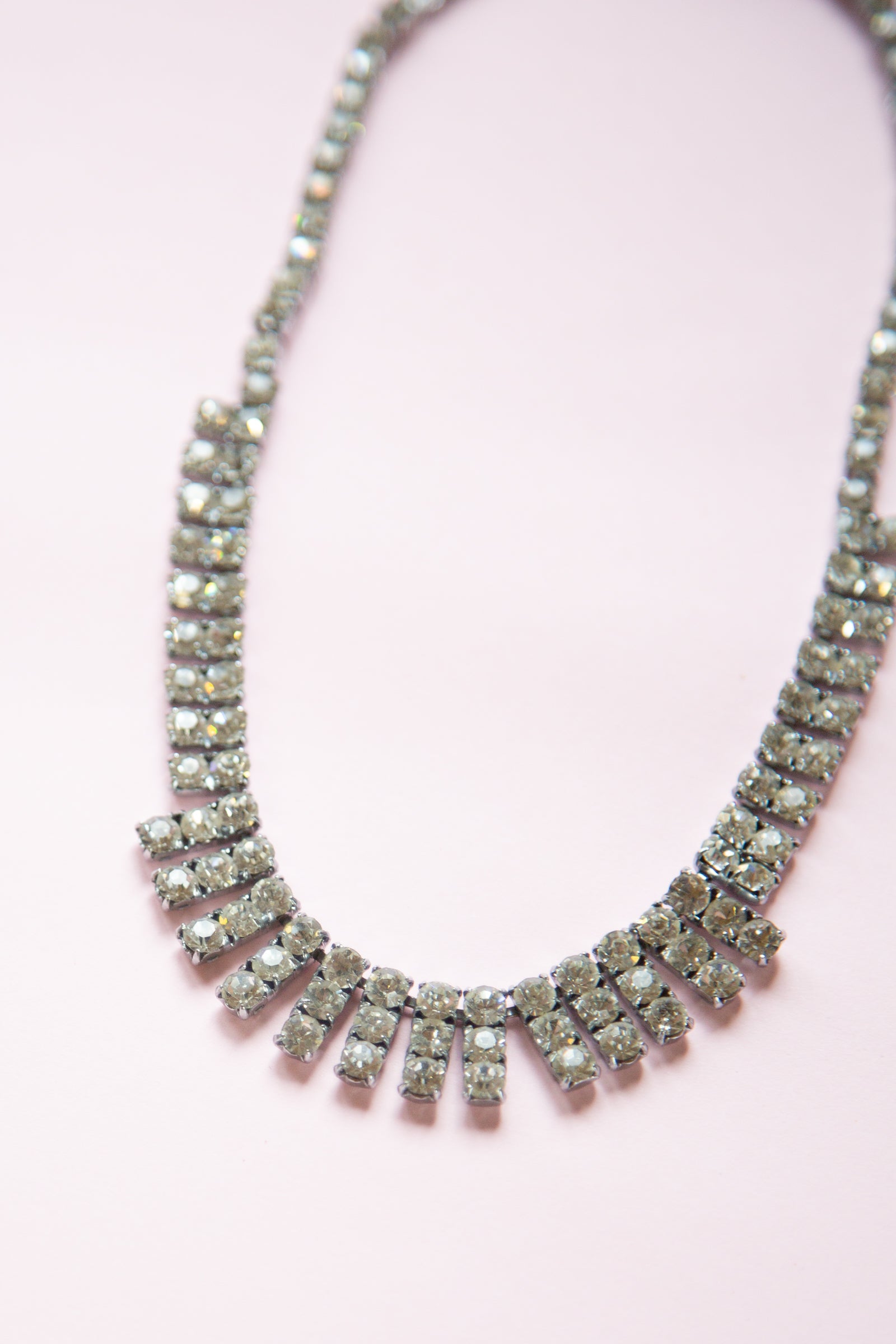 Vintage 1950s Simple Rhinestone Necklace