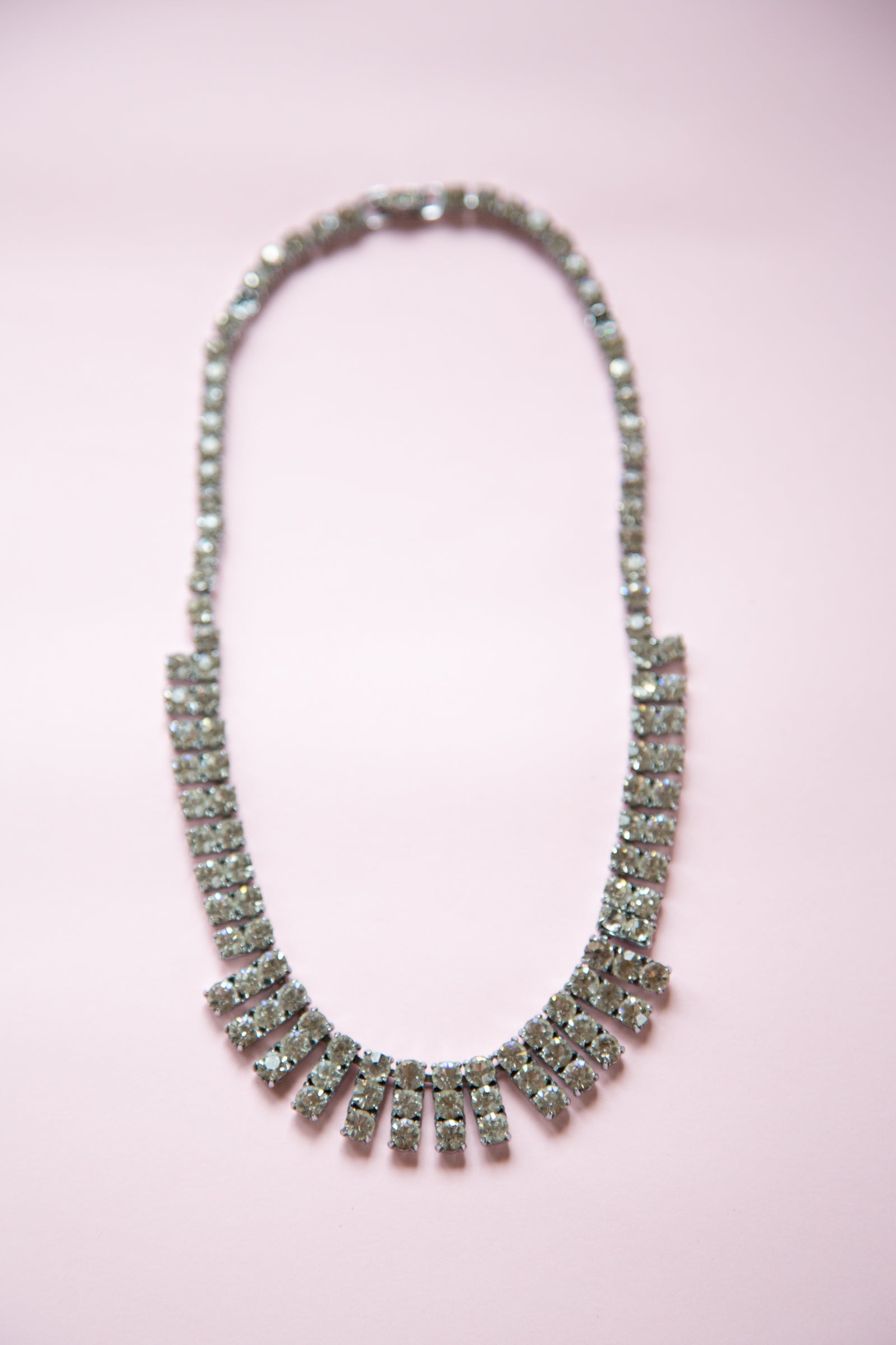 Vintage 1950s Simple Rhinestone Necklace