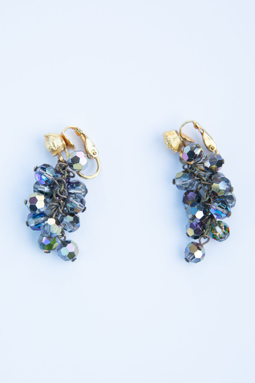 Vintage 1970s Dark Crystal 'bunch of Grapes' Earrings