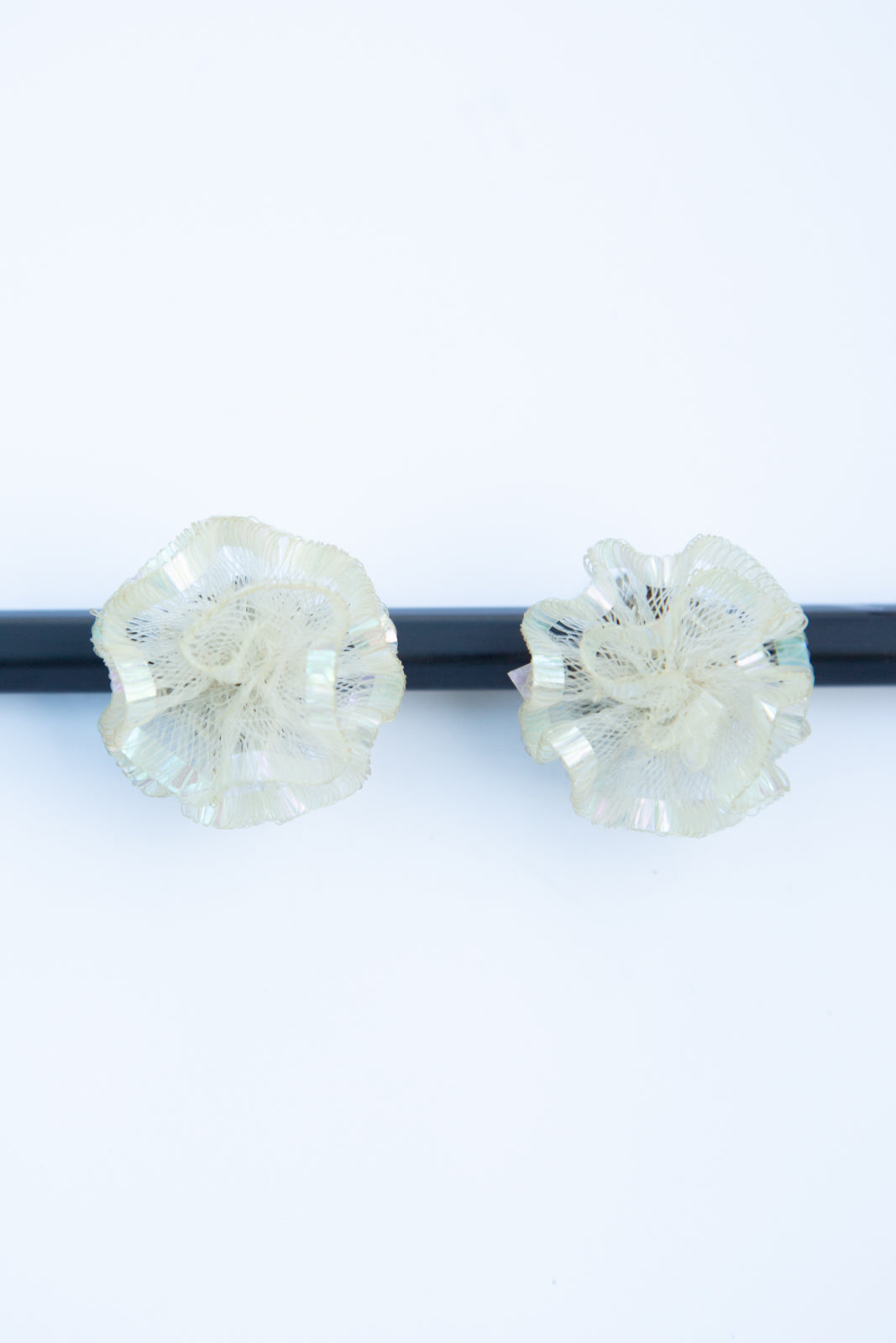 Vintage 1940s Iridescent Crinoline Earrings