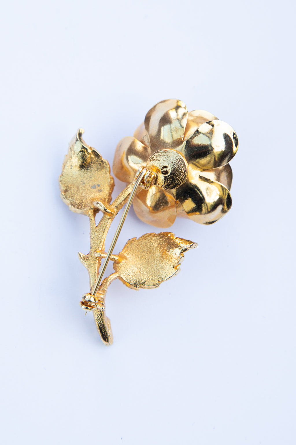 Vintage Gold Rose Brooch Pin