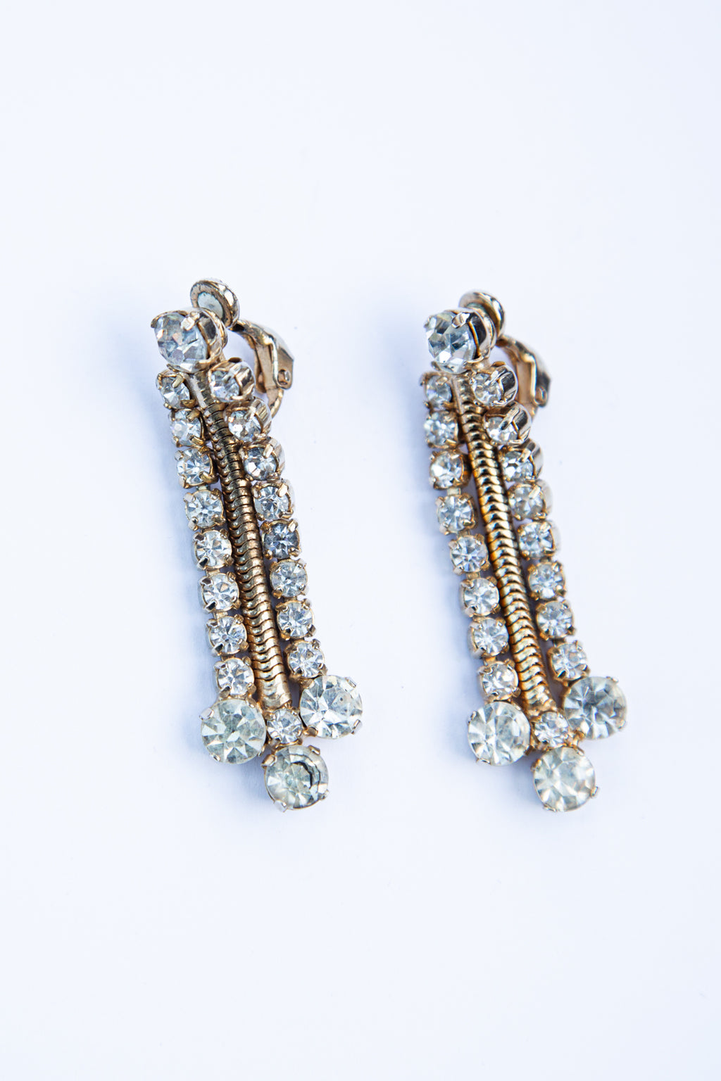 vintage crystal rhinestone drop bridal earrings alexandra king