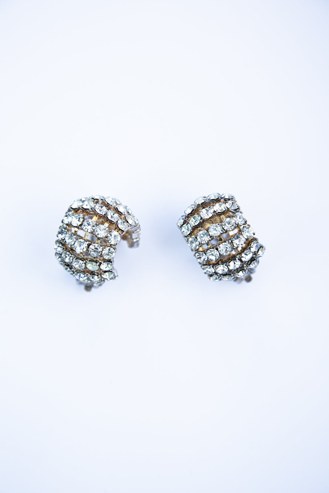Vintage 1960s Chunky Crystal Hoop Earrings