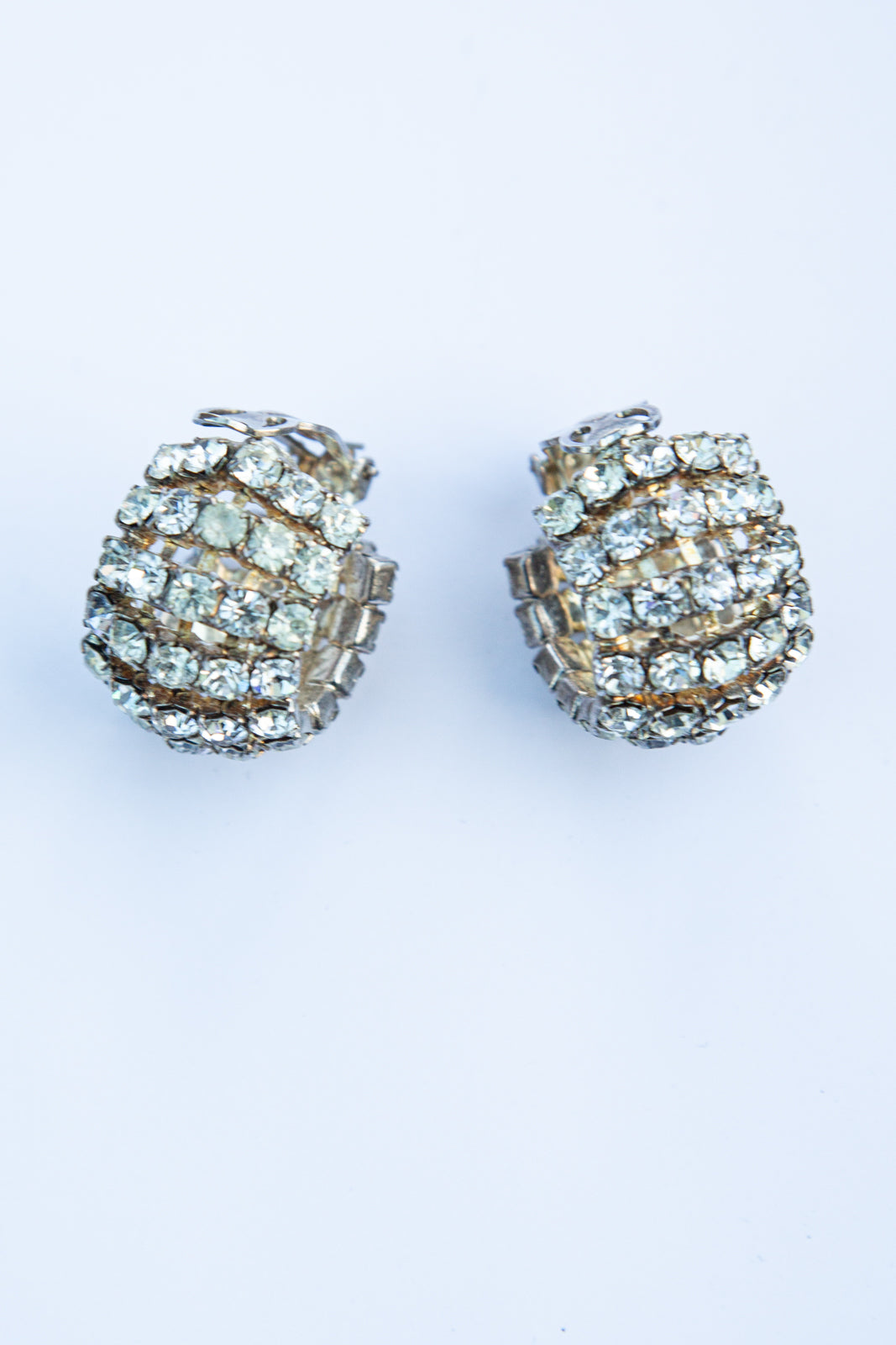 vintage 1960s crystal rhinestone hoop earrings alexandra king