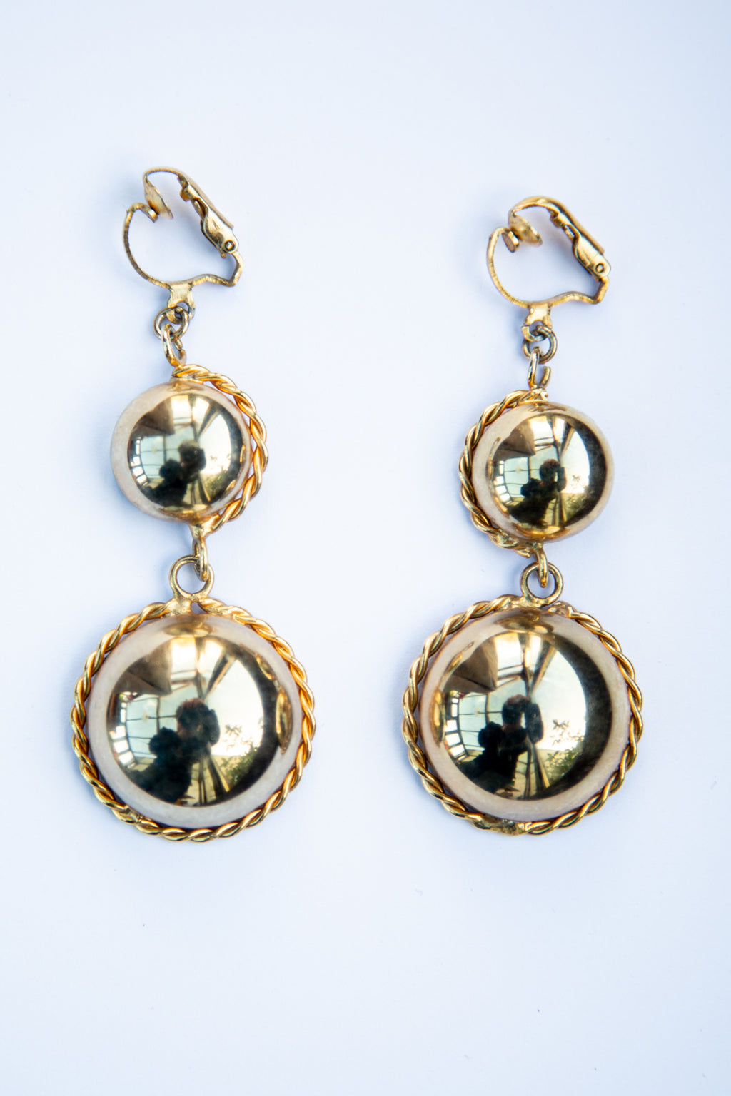 vintage 80s gold drop earrings alexandra king