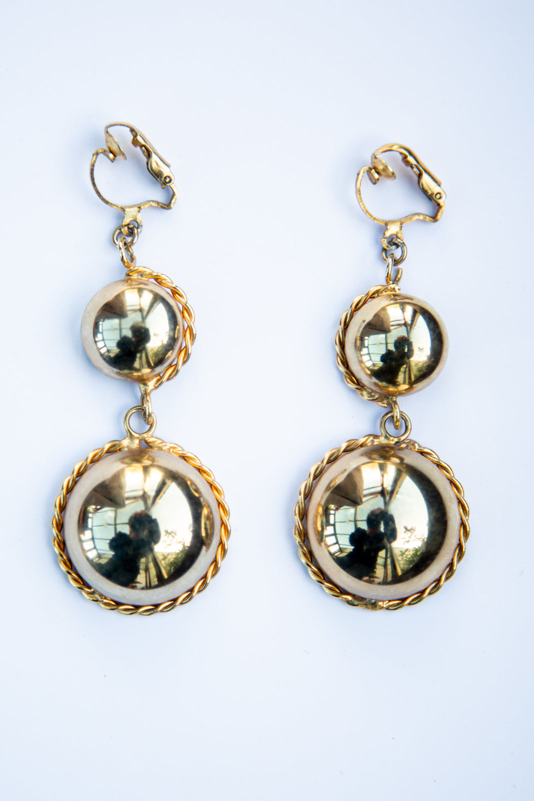 vintage 80s gold drop earrings alexandra king