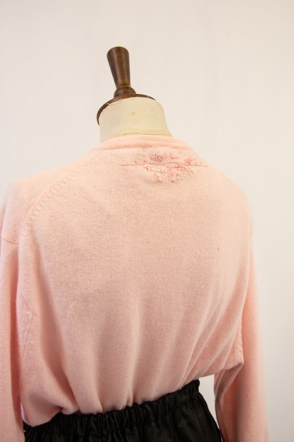Vintage 1960s Pink Embroidered Cardigan