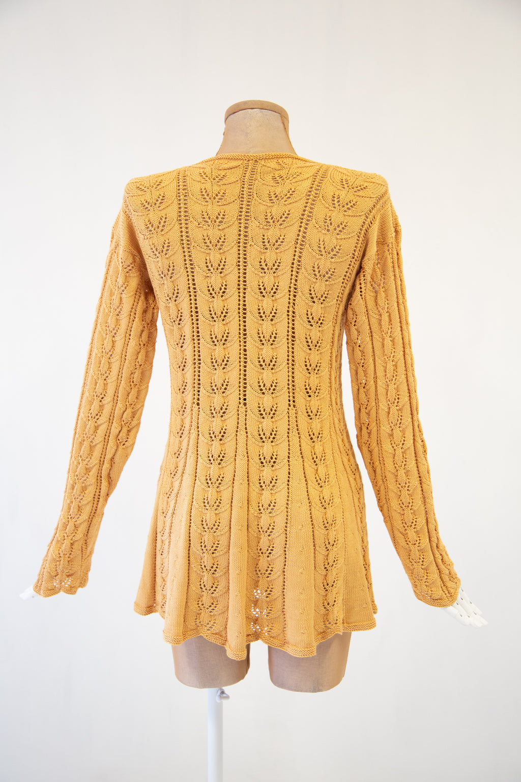 Vintage 1970s Golden Hand Knitted Tunic Top