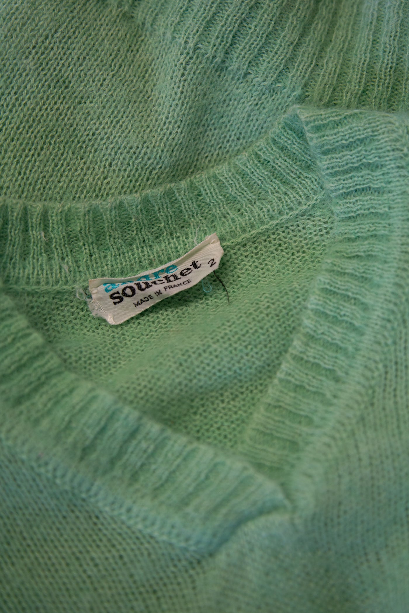 Vintage 1970s Green Mohair Sweater
