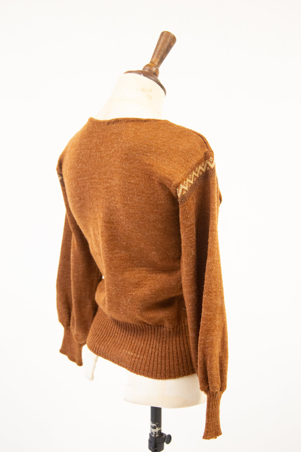 Vintage 1970s Brown Wool Sweater / S