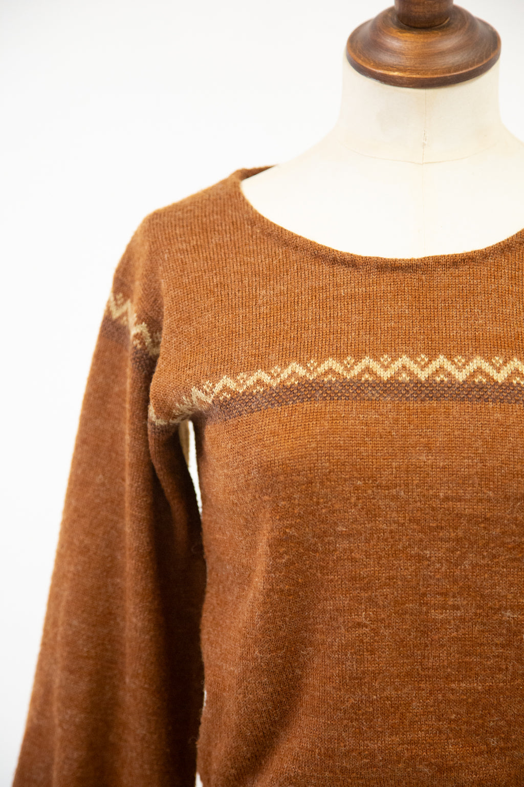 Vintage 1970s Brown Wool Sweater / S