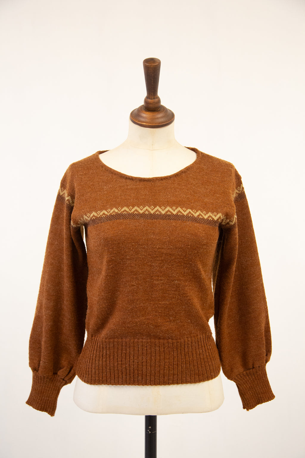 Vintage 1970s Brown Wool Sweater / S