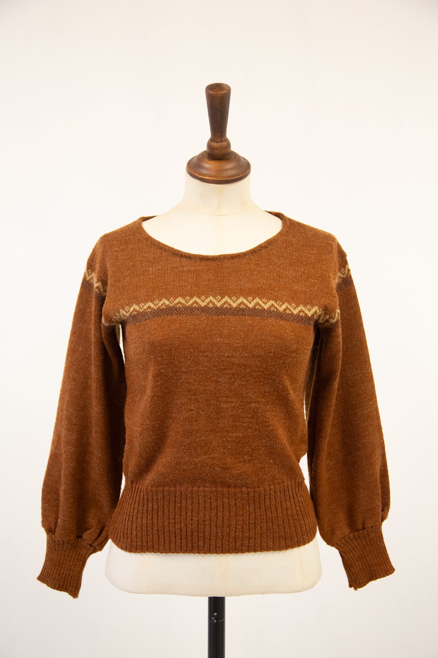 Vintage 1970s Brown Wool Sweater / S