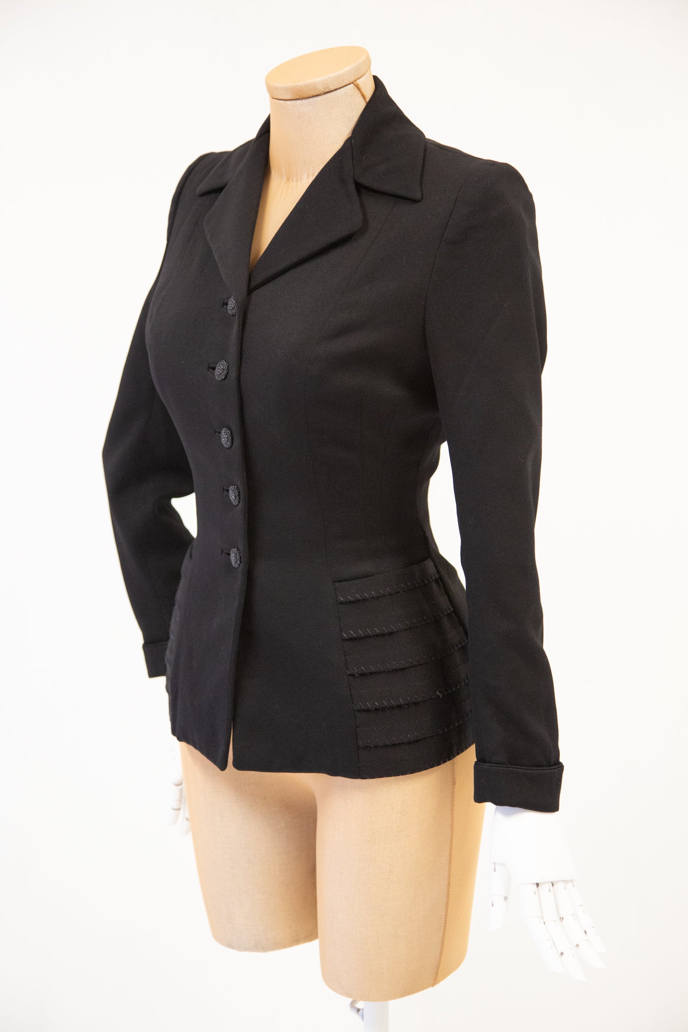Vintage 1940s Black Tailored Jacket