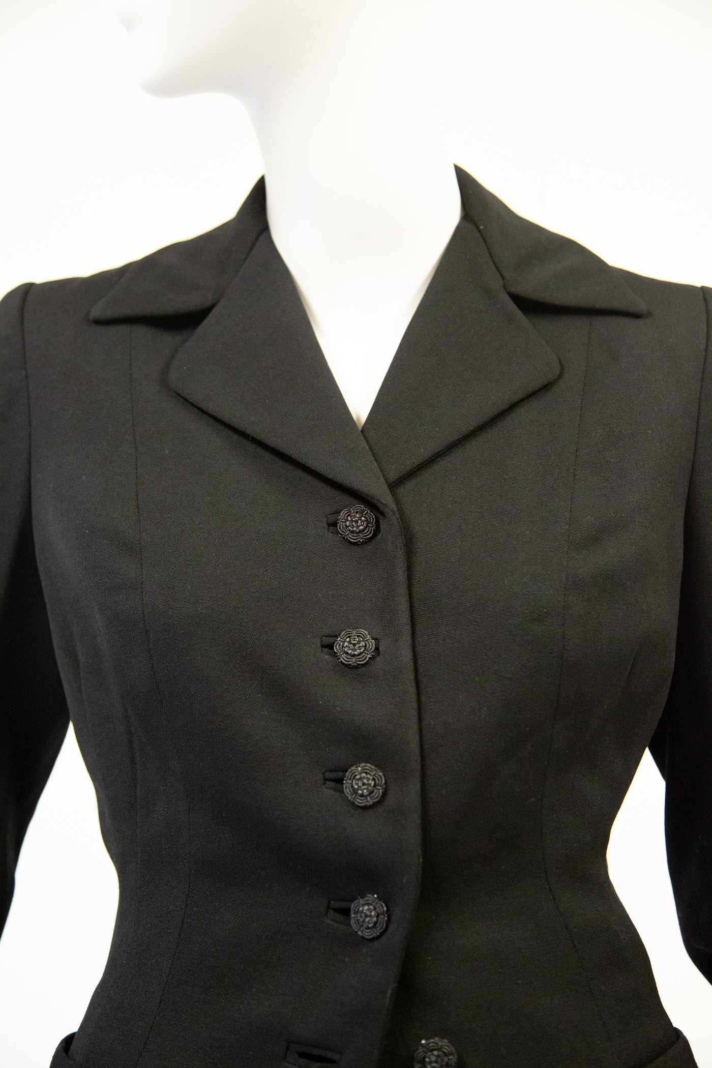 Vintage 1940s Black Tailored Jacket