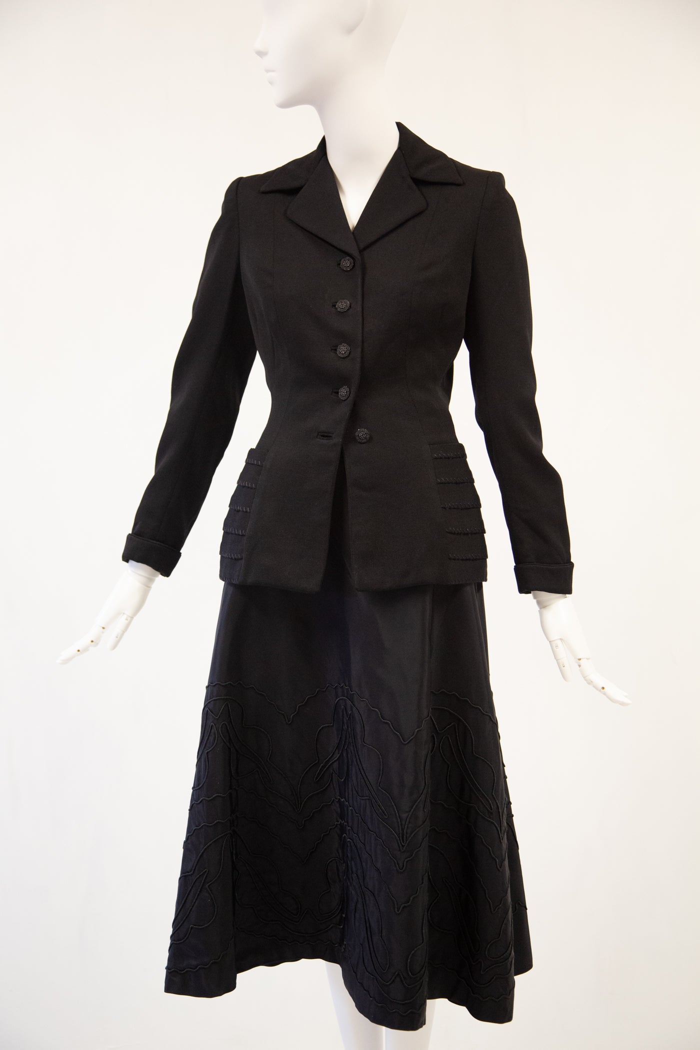 Vintage 1940s Black Tailored Jacket