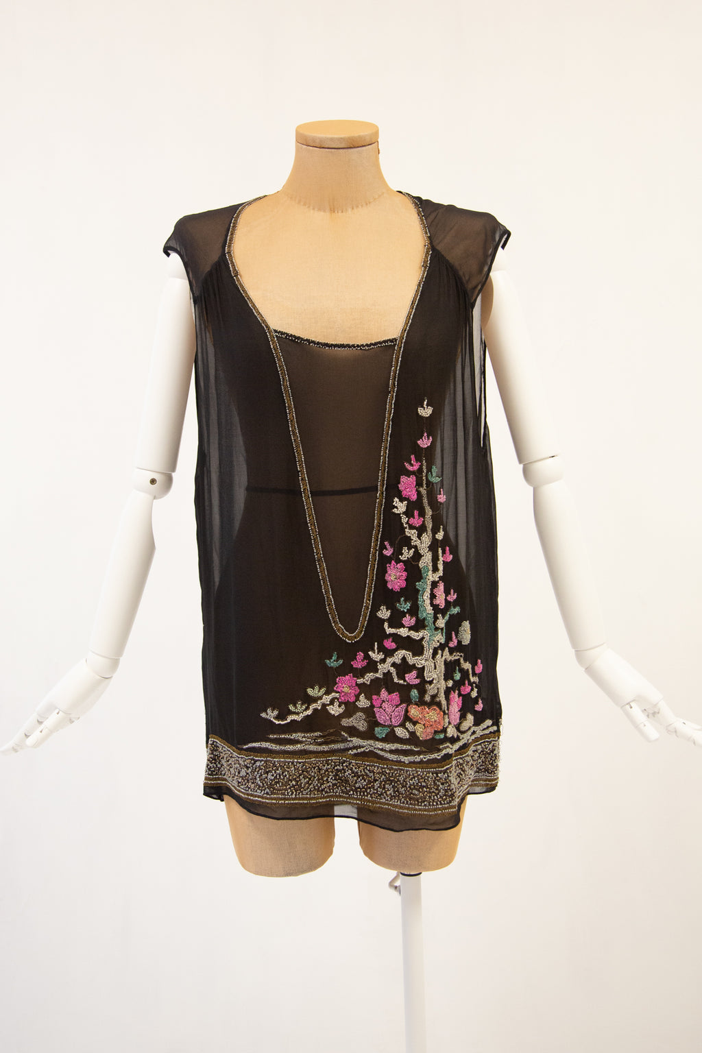 antique 1920s beaded blossom tunic top alexandra king 