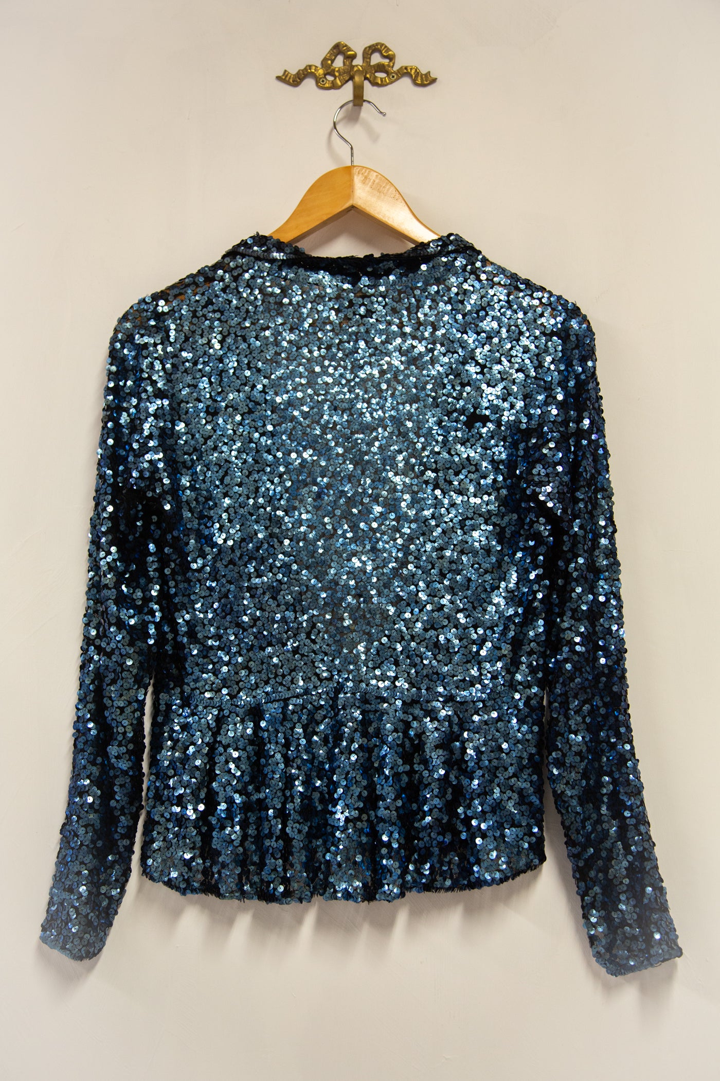 Vintage 1930s Blue Sequin Evening Jacket / S