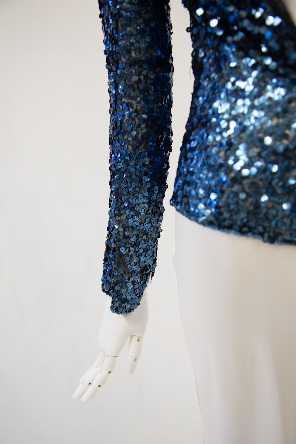 Vintage 1930s Blue Sequin Evening Jacket / S