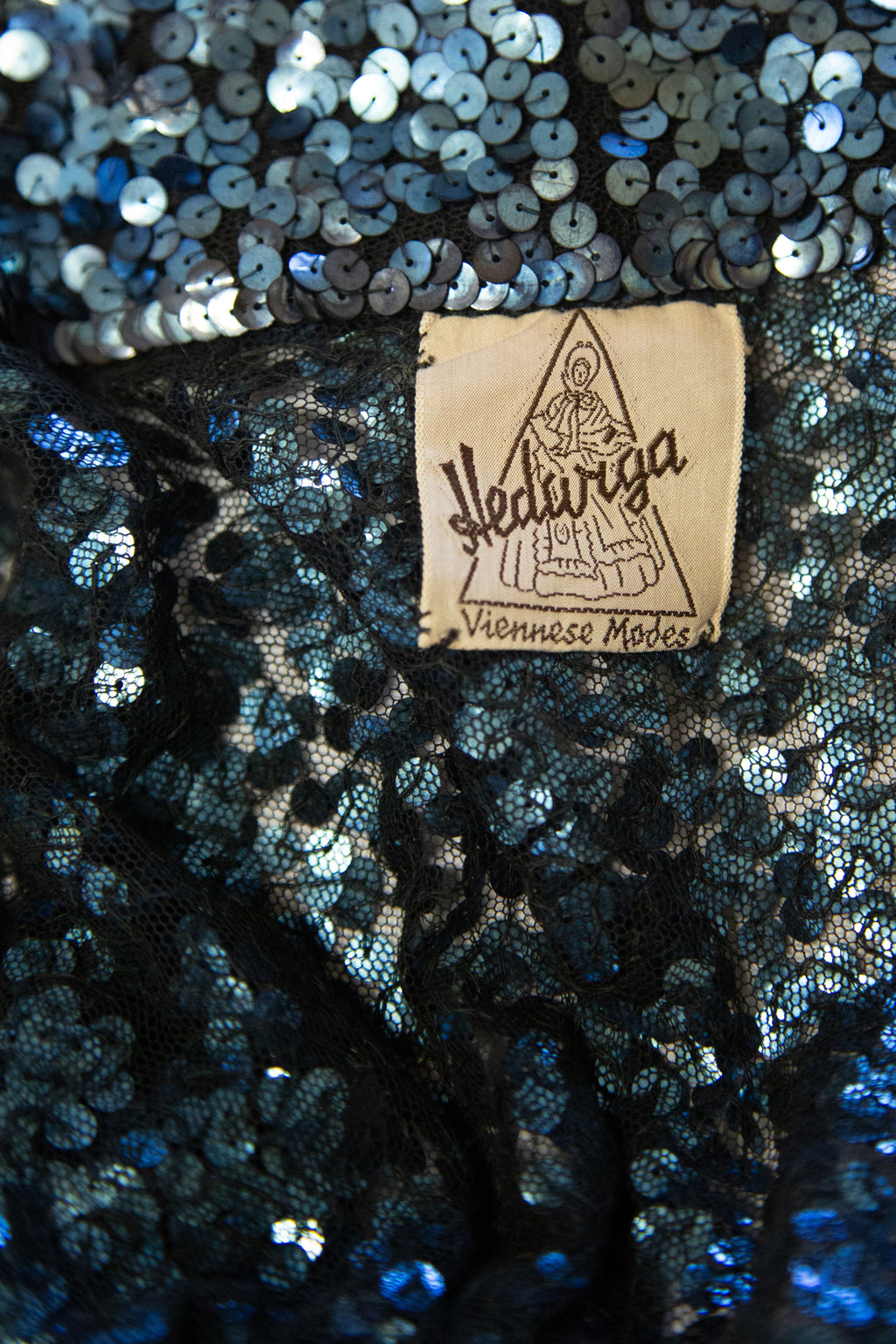 Vintage 1930s Blue Sequin Evening Jacket / S