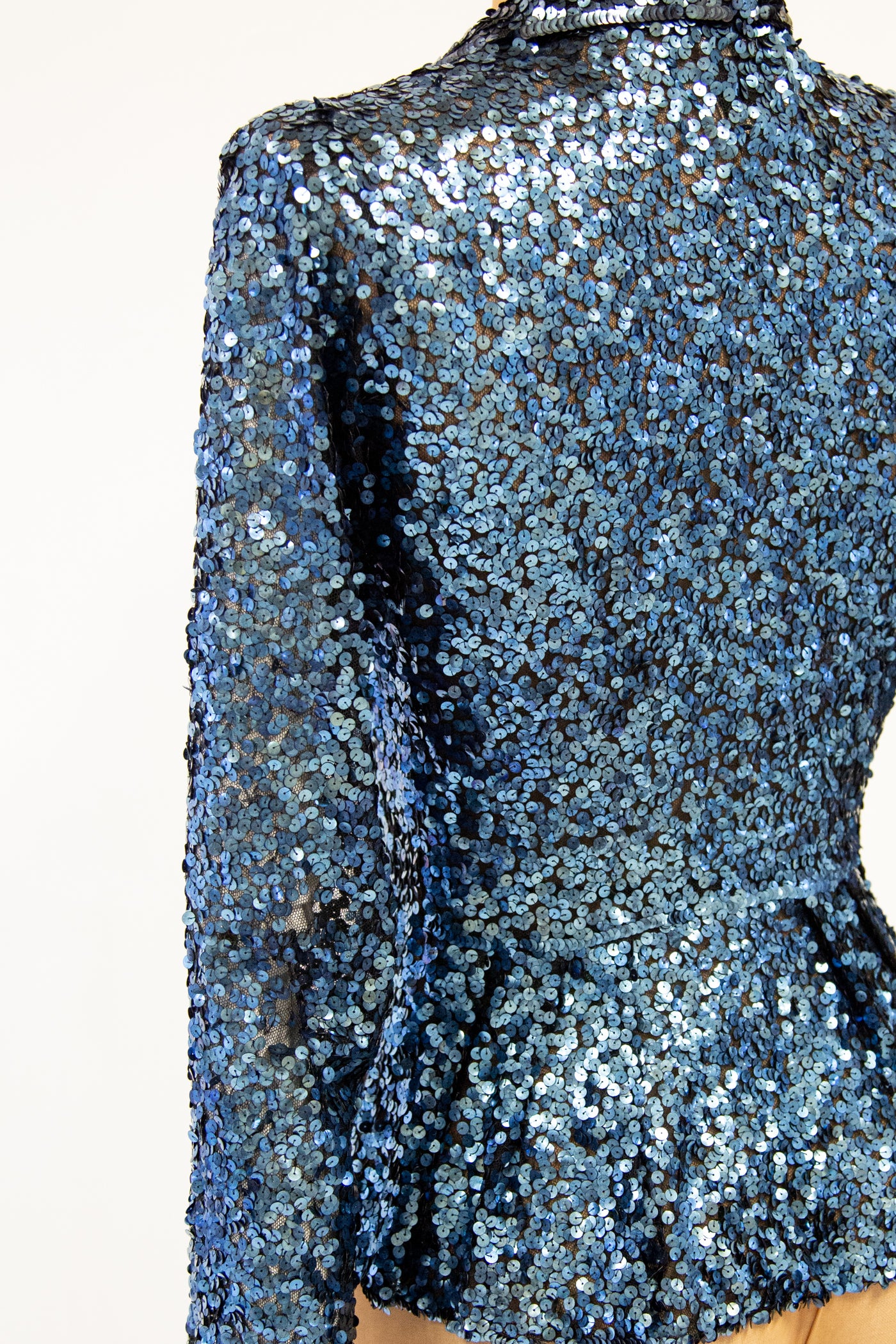Vintage 1930s Blue Sequin Evening Jacket / S