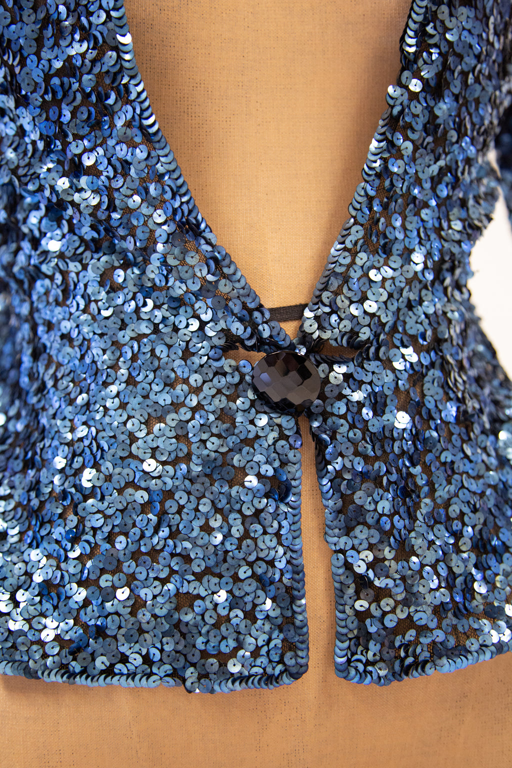 Vintage 1930s Blue Sequin Evening Jacket / S