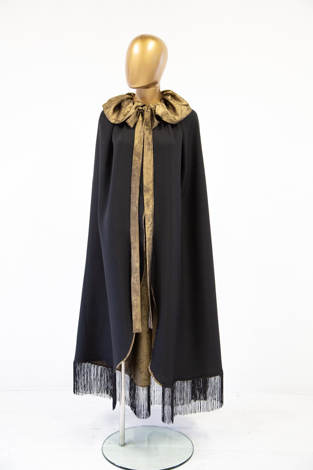 vintage 1920s style black fringed opera cape Alexandra King 