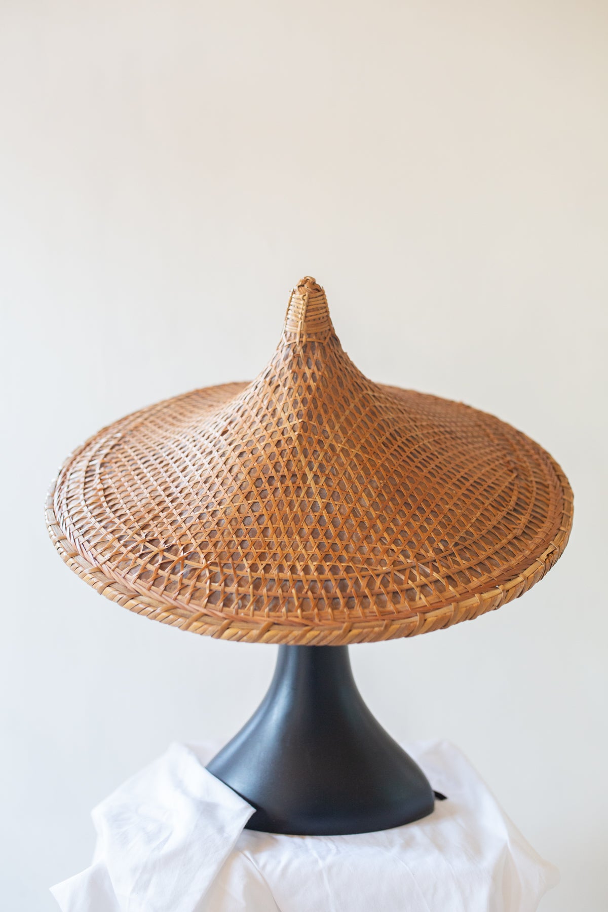 Vintage Chinese Pointed Bamboo Sun Hat