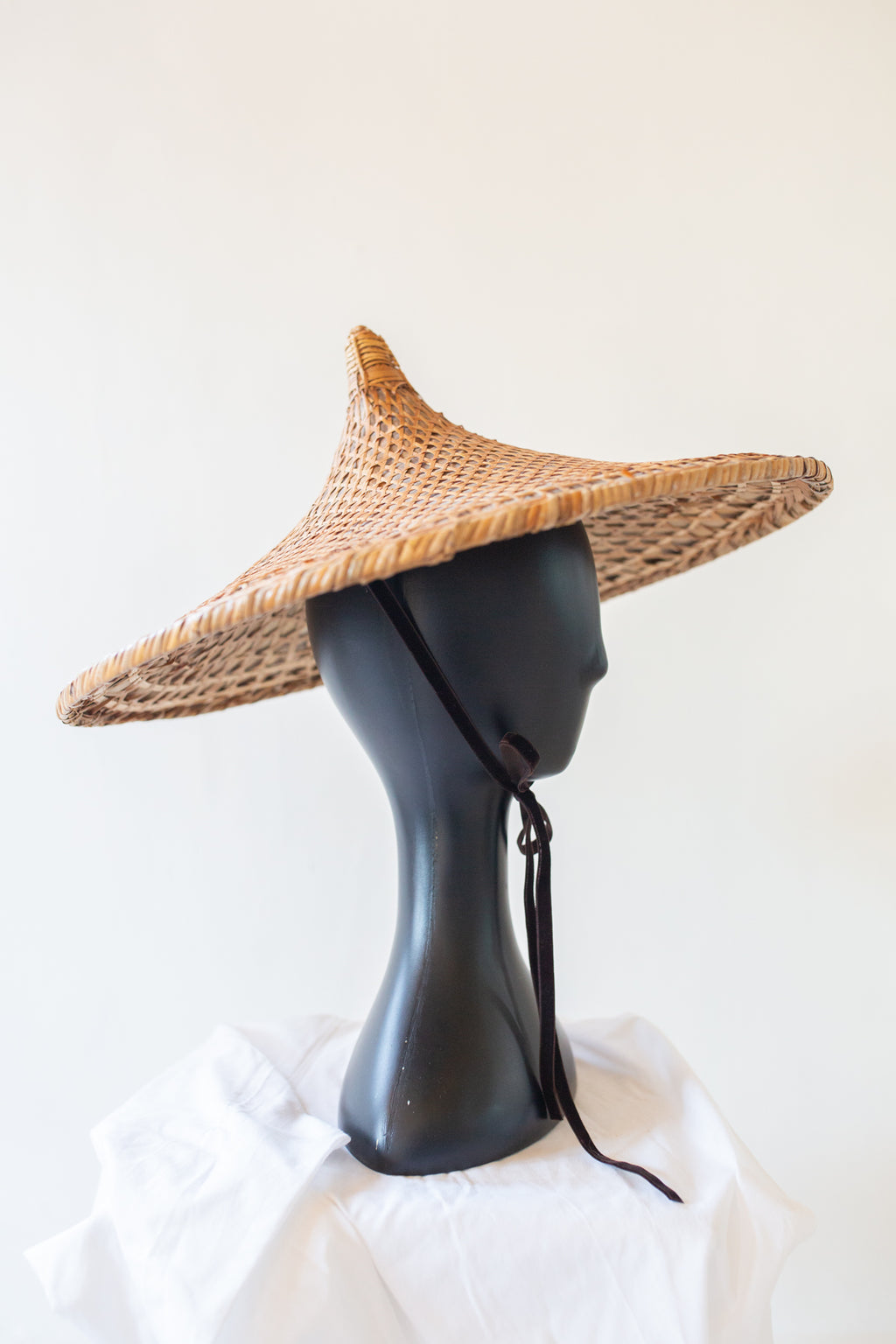 Vintage Chinese Pointed Bamboo Sun Hat