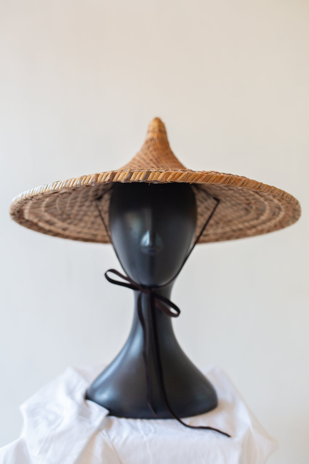 Vintage Chinese Pointed Bamboo Sun Hat