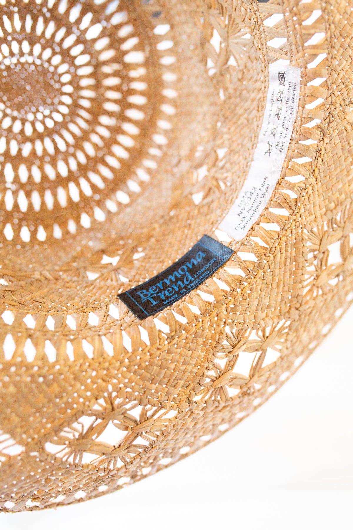 Vintage 1980s Brown Decorative Straw Hat