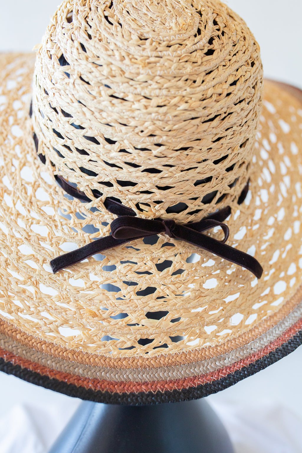 Vintage 1970s Wide Brim Straw Braid Hat