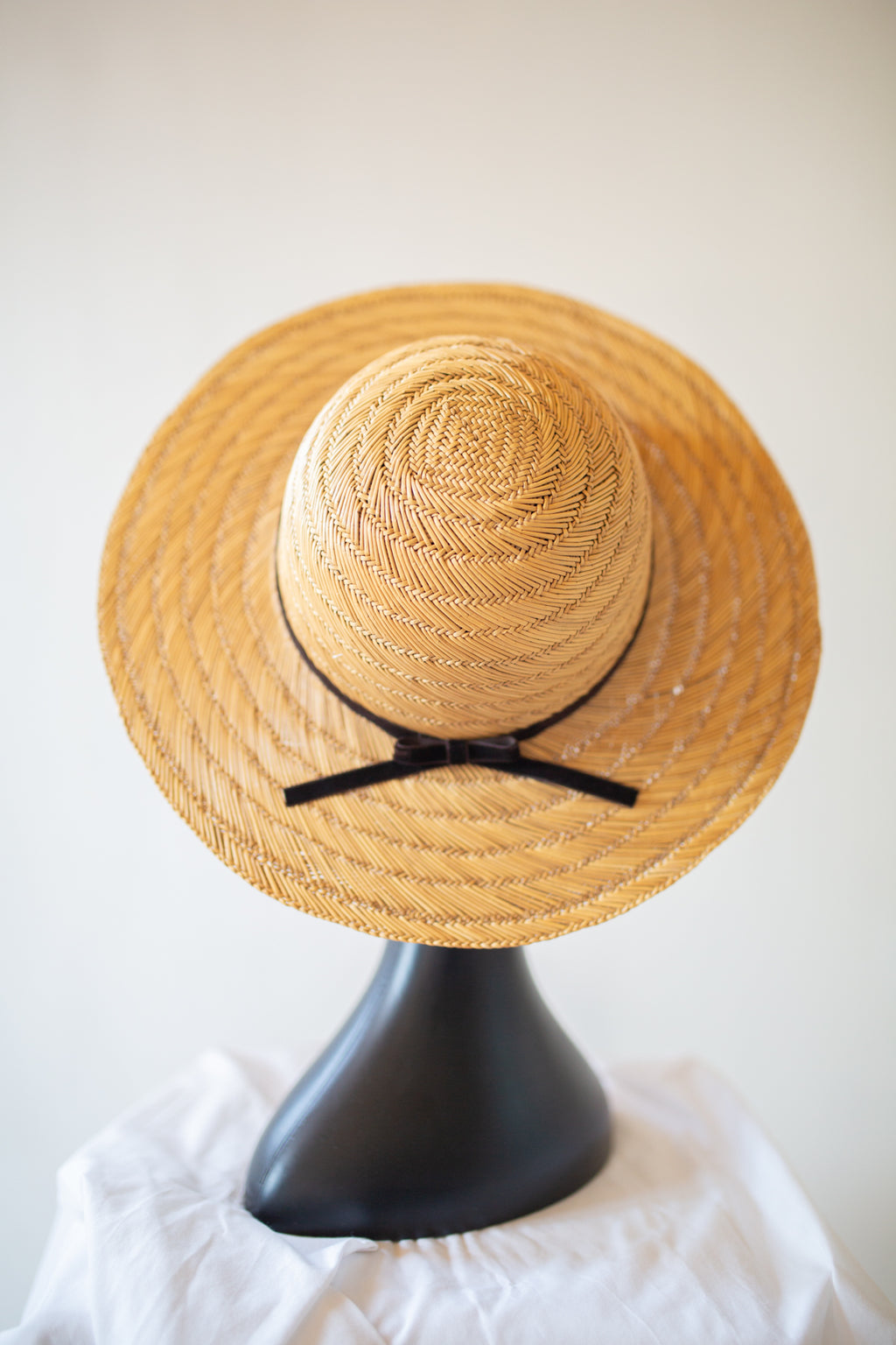 vintage handwoven straw rural millinery hat
