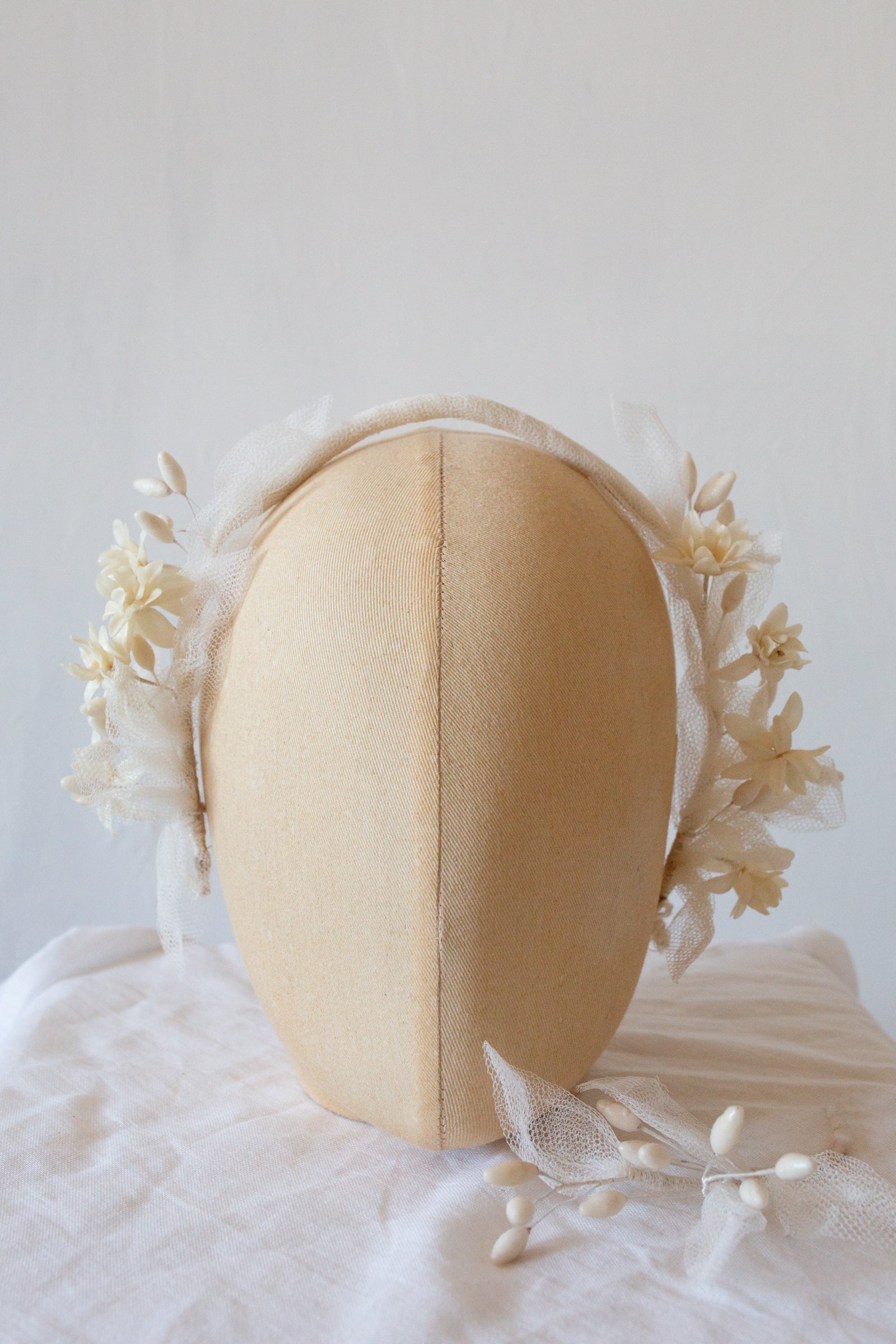 antique 1920s wax flower hair band Alexandra King
