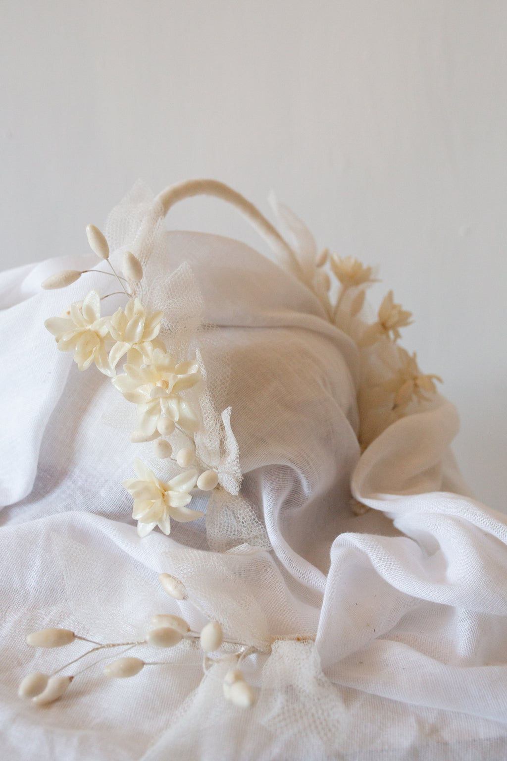 antique 1920s wax flower hair band