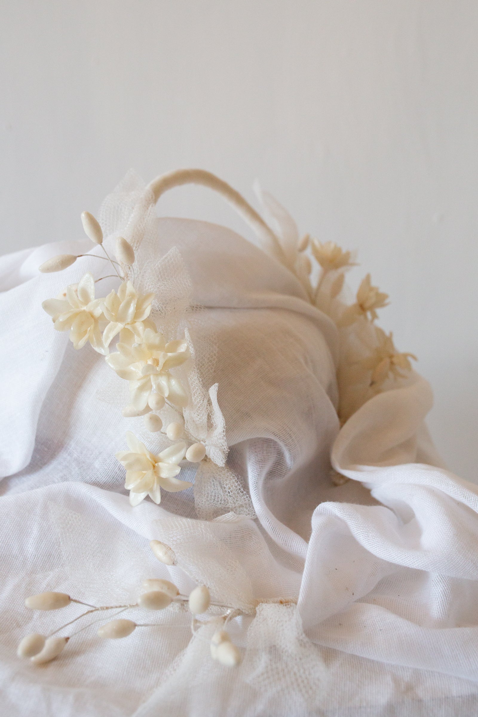 antique 1920s wax flower hair band