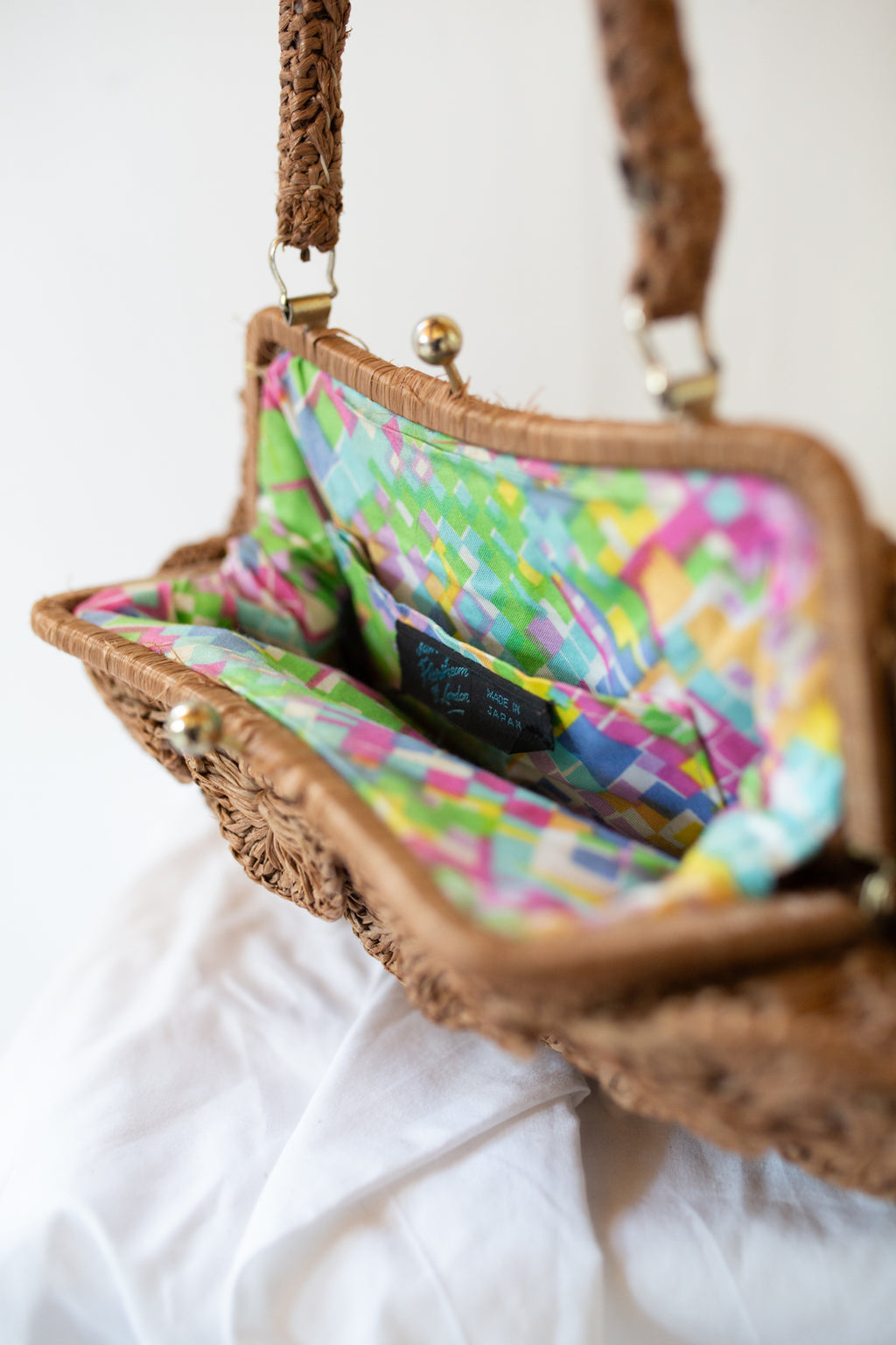 Vintage 1960s James Flosheim Raffia Petal Bag