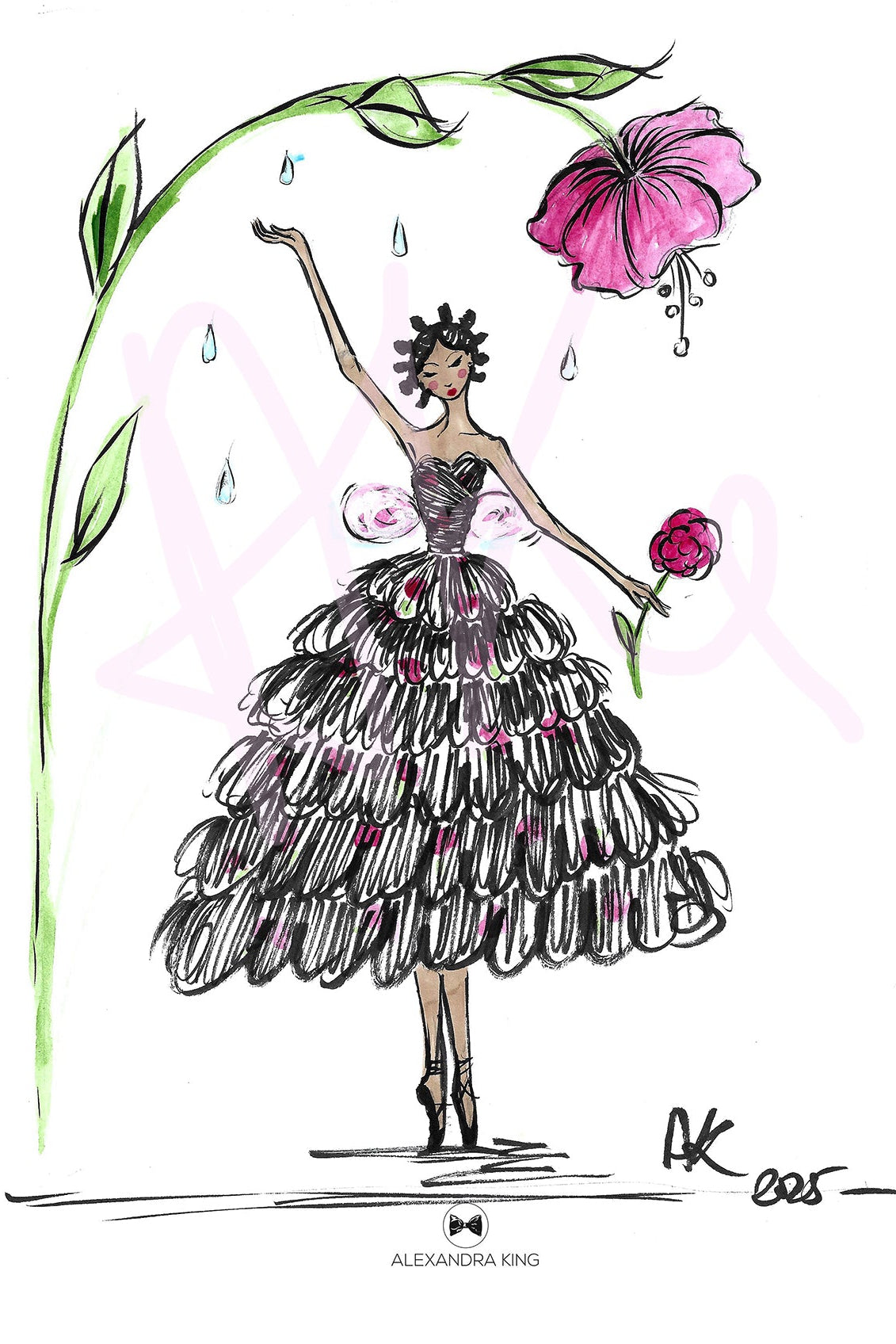 original fashion illustration by Alexandra King