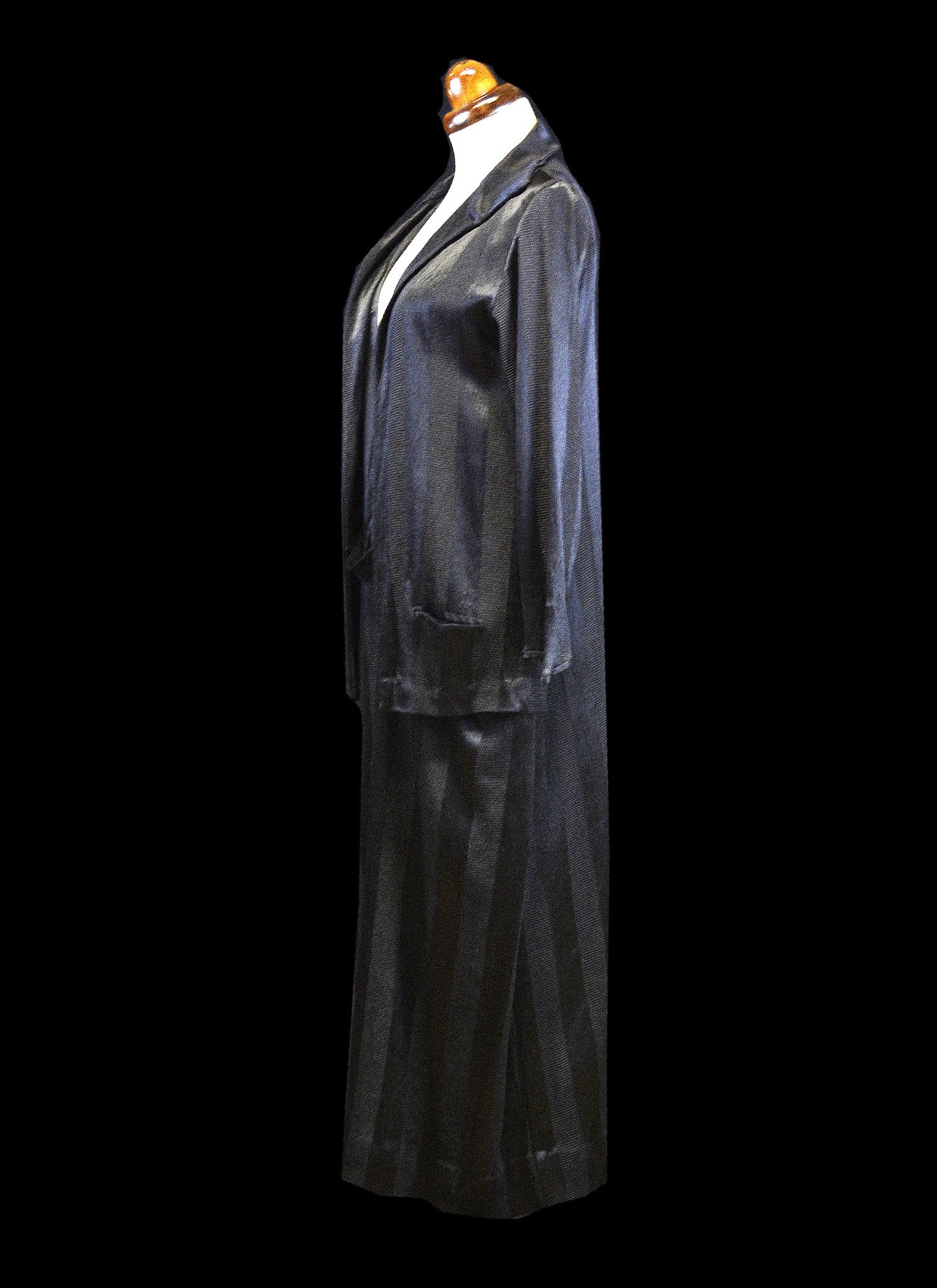 Vintage 1920s Black Crepe Satin Dress