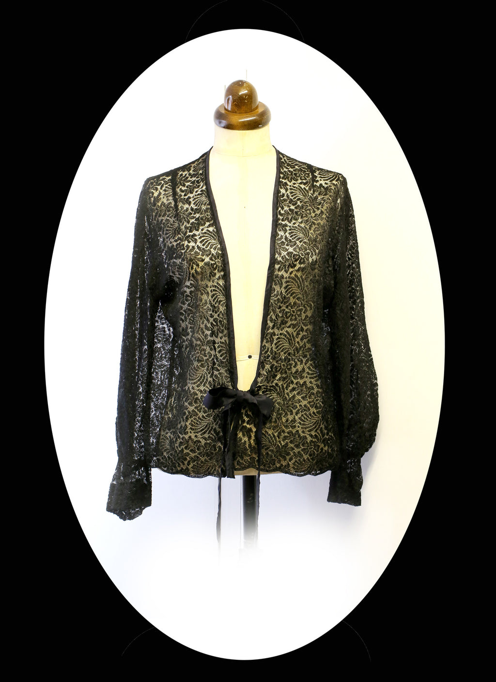Vintage 1930s Black Lace Jacket