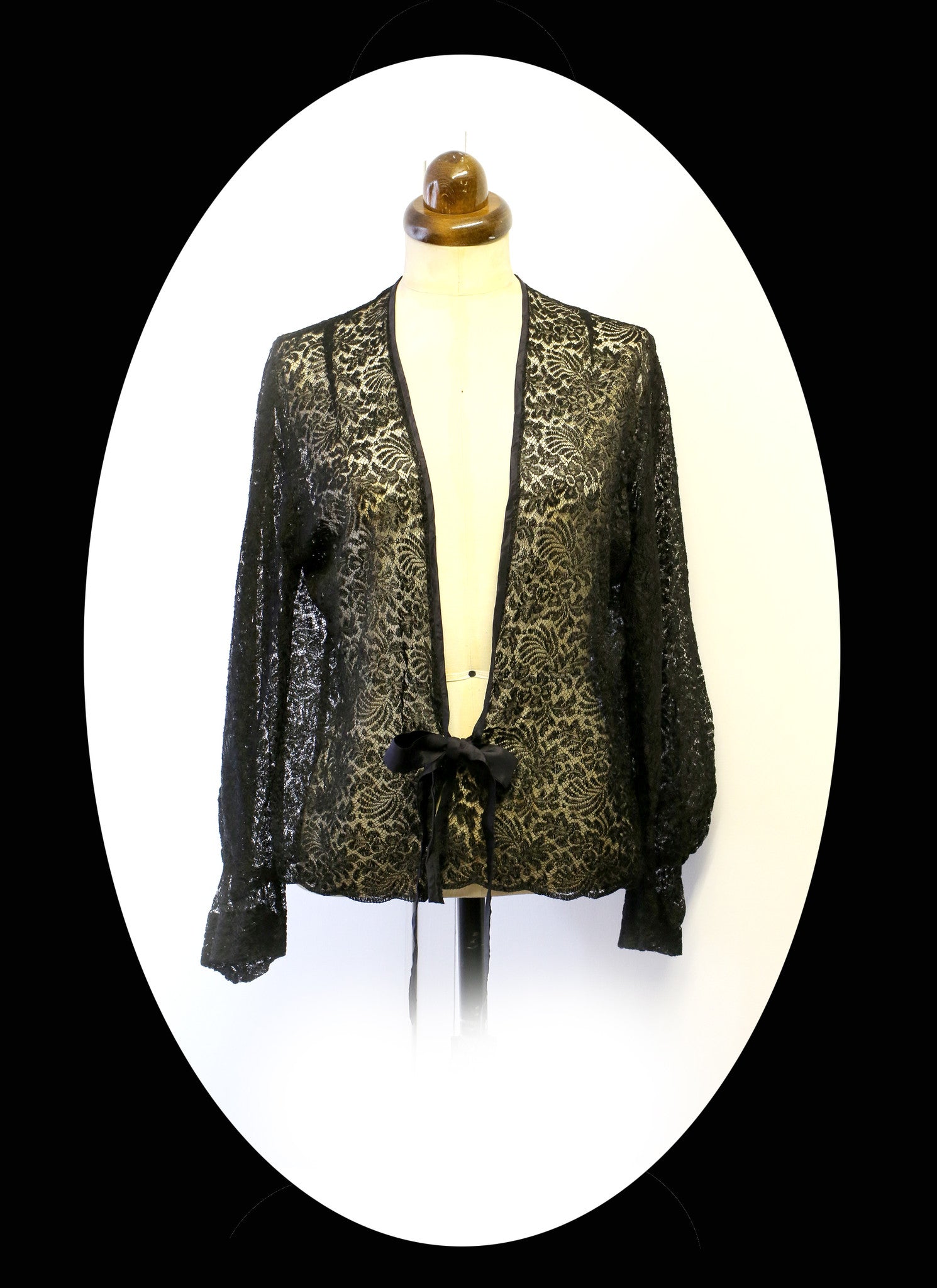 Vintage 1930s Black Lace Jacket