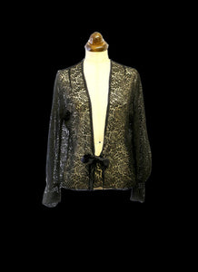 Vintage 1930s Black Lace Jacket