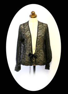 Vintage 1930s Black Lace Jacket