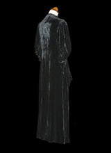 Vintage 1930s Black Silk Velvet Dress Coat