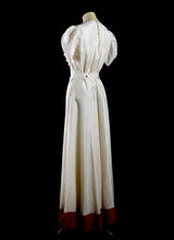 Vintage 1930s Red and Ivory Bias Gown